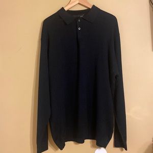 NWT Pierre Cardin Navy pullover long sleeve Sweater, size XXL,& 2 button Collar.